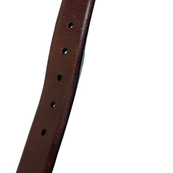 Tommy Bahama Mens Brown Genuine Leather Woven Belt Silver Buckle Size 36 - Picture 8 of 13